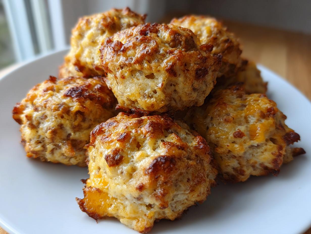 cream cheese sausage balls - Featured