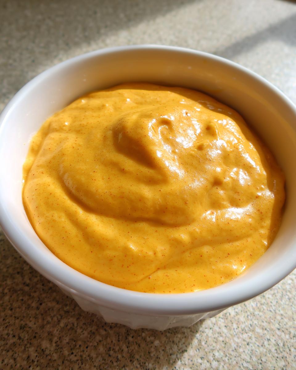 A close-up of rich, orange beer cheese dip served in a small white bowl, showing a smooth texture with visible spice flecks.