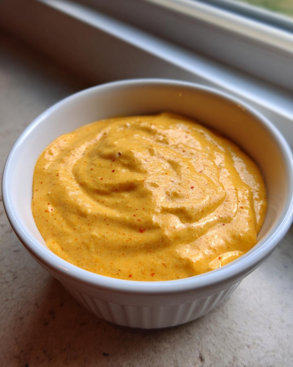 A close-up of thick, creamy, orange beer cheese dip speckled with red spices in a white bowl.